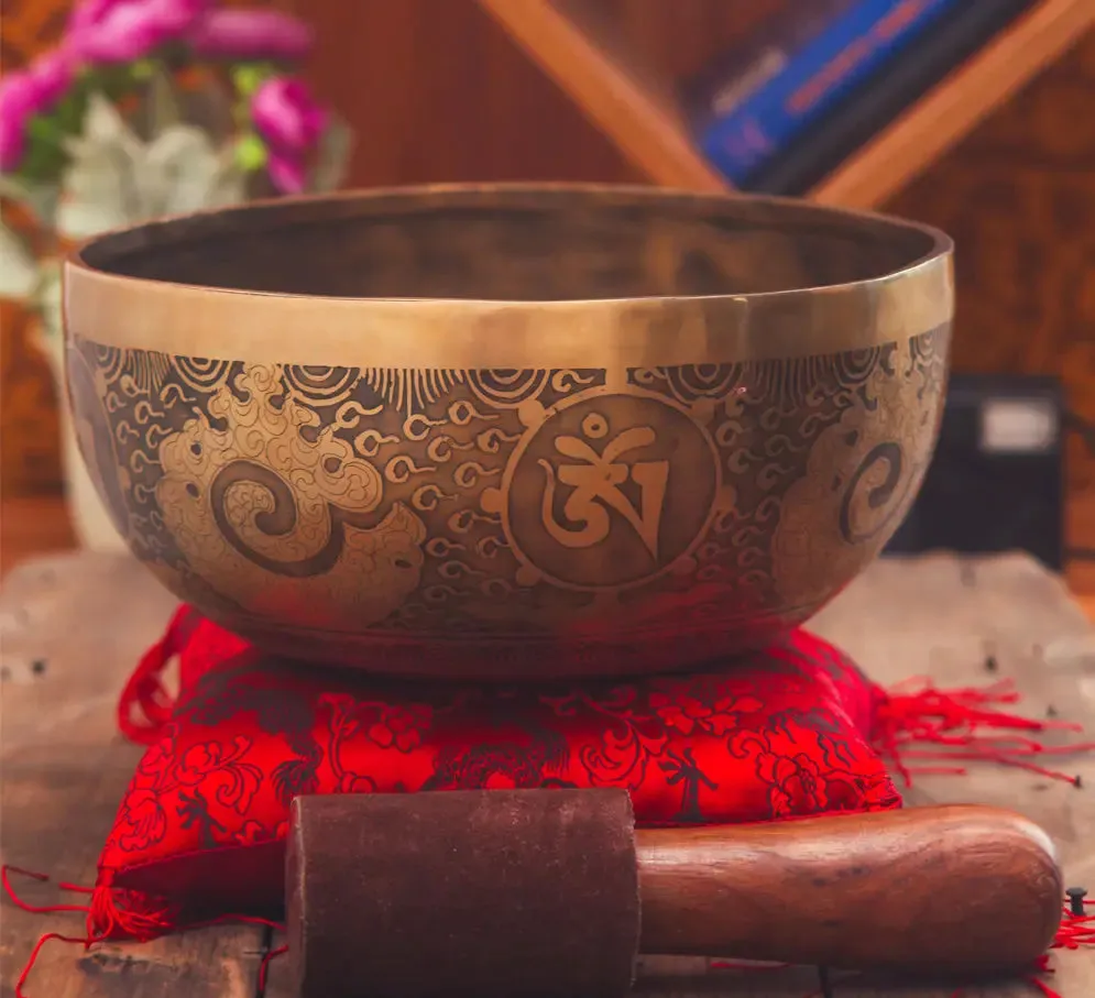 Fire & Mantra Carved Singing Bowl Set