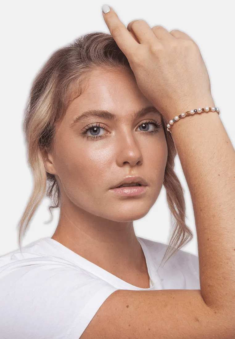 Fresh Water Pearl & Gemstone Bracelet | Gold