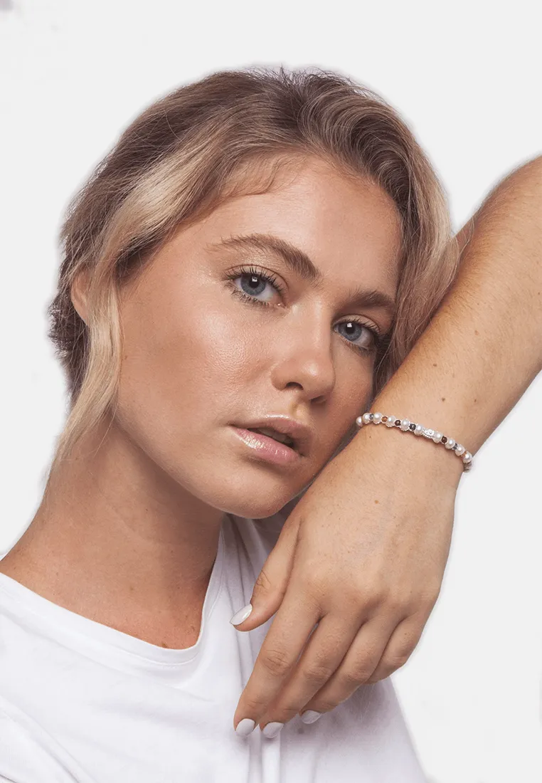 Fresh Water Pearl & Gemstone Bracelet | Silver