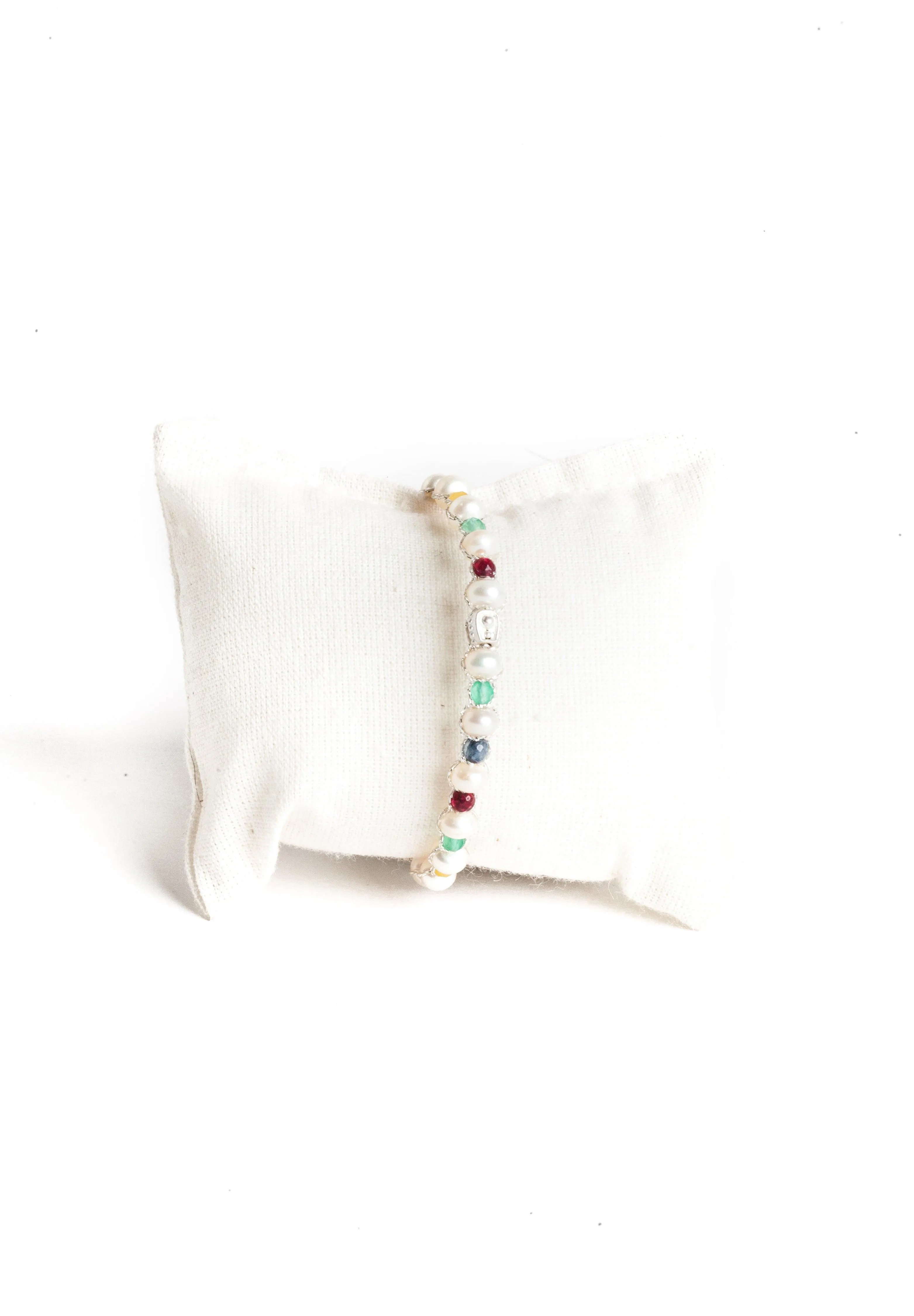 Fresh Water Pearl & Gemstone Bracelet | Silver