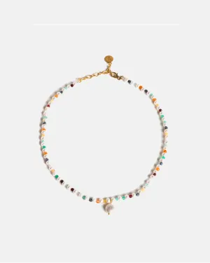 Fresh Water Pearl & Gemstone Necklace | Gold