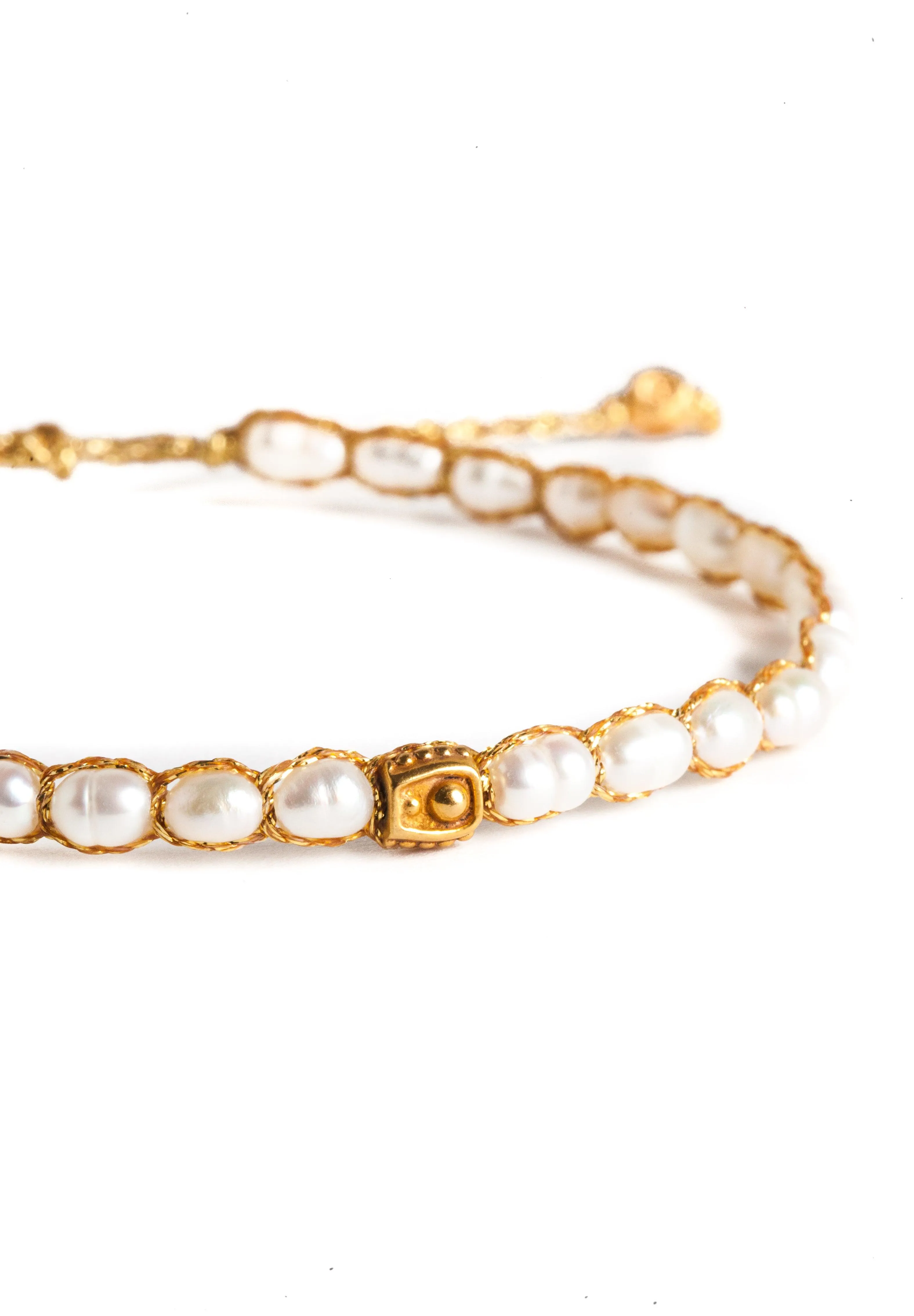 Fresh Water Pearl Oval Bracelet | Gold
