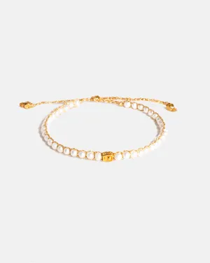 Fresh Water Pearl Round Bracelet | Gold