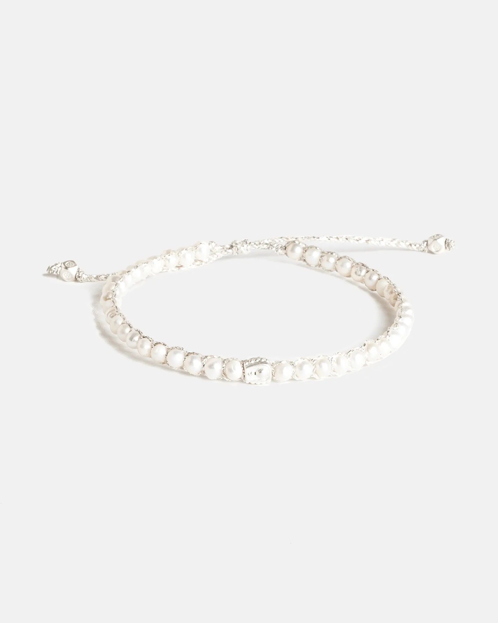 Fresh Water Pearl Round Bracelet | Silver