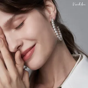 Freshwater Pearl Hoop Earrings 18K Gold Over Sterling Silver Post