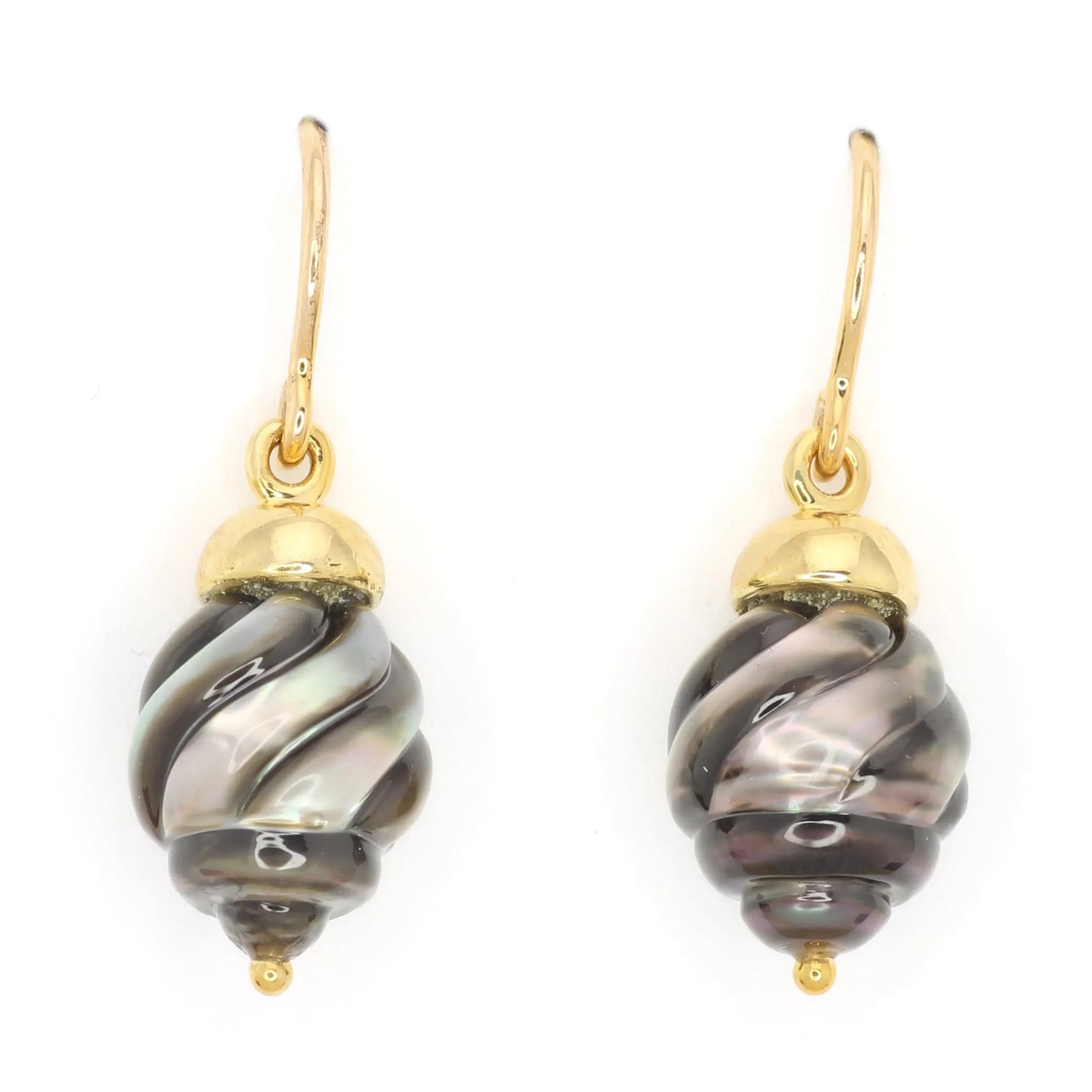 Galatea Carved Tahitian Pearl Earrings