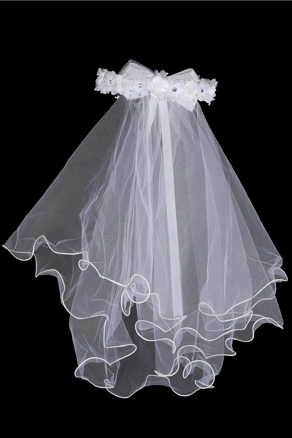 Gem Pearl Flower Crown Veil