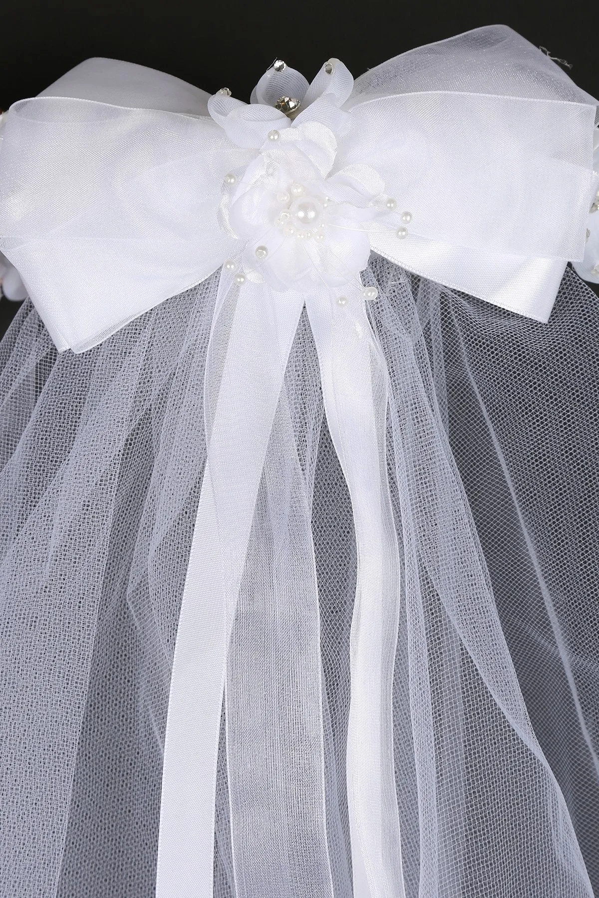 Gem Pearl Flower Crown Veil