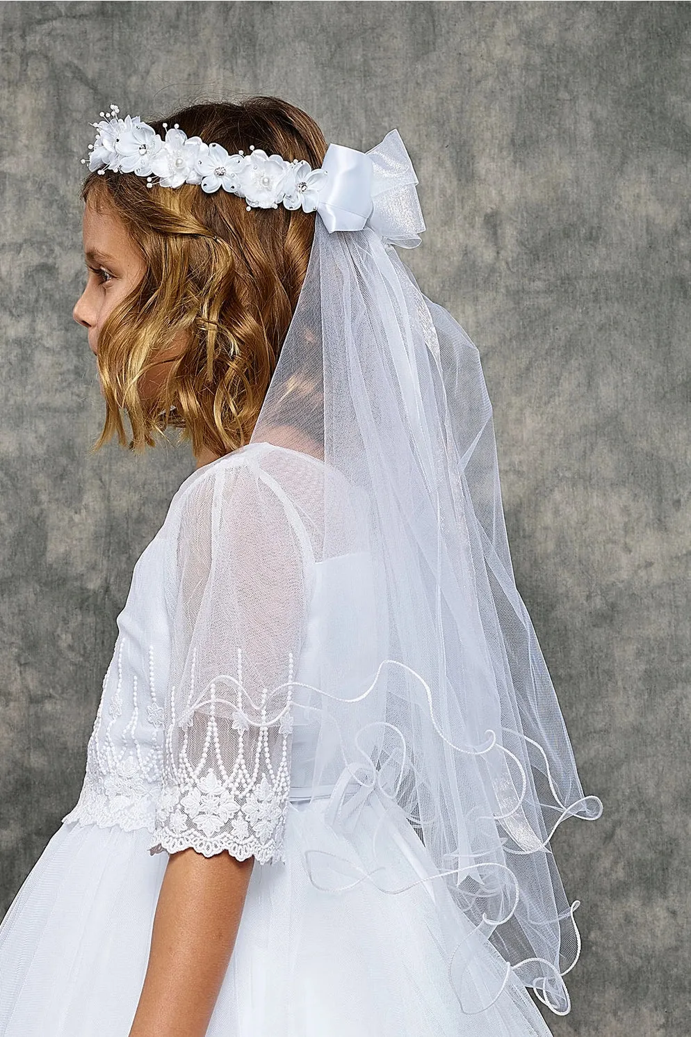 Gem Pearl Flower Crown Veil