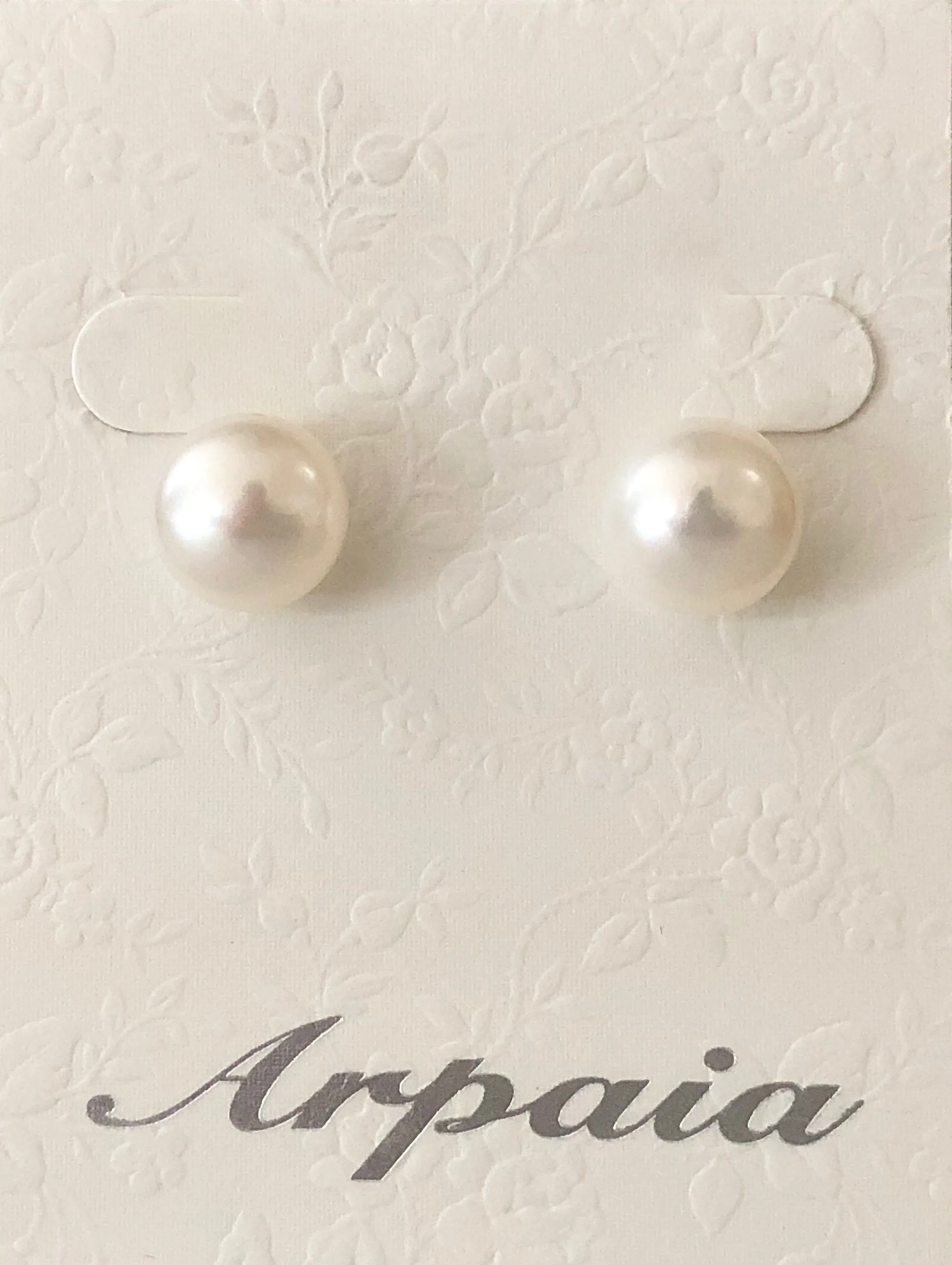 Gem Quality 11-11.5mm Button Shape White Cultured Freshwater Pearl Post Earrings in Rhodium Plated Sterling Silver