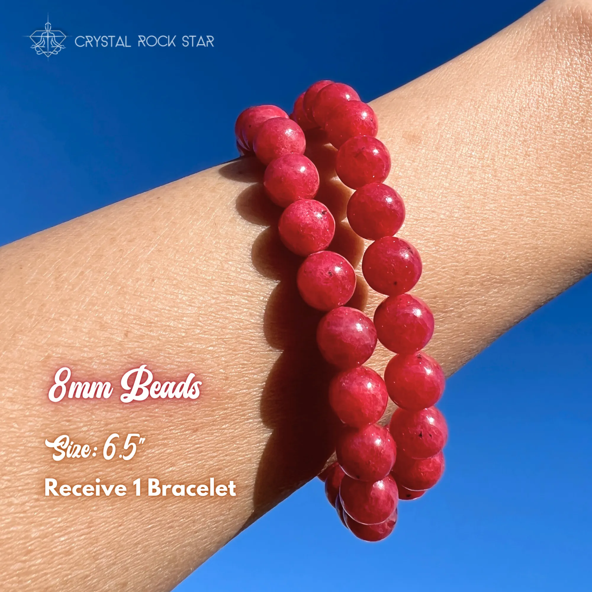 Gem Rhodonite A Grade Crystal Bracelet