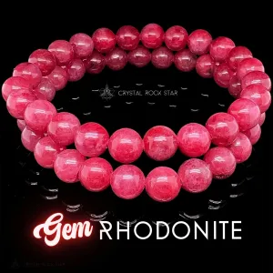 Gem Rhodonite A Grade Crystal Bracelet