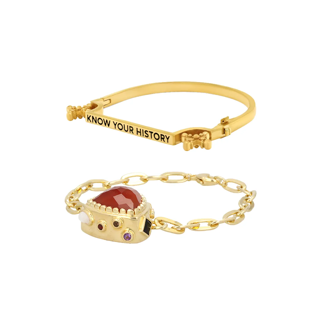Gilded Bracelet Jewelry Stack - 1 Left