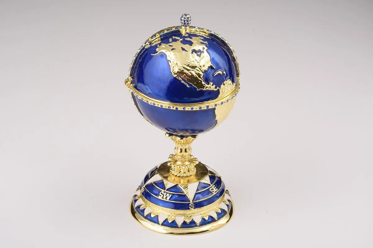 Globe Faberge Egg with Sailing ship