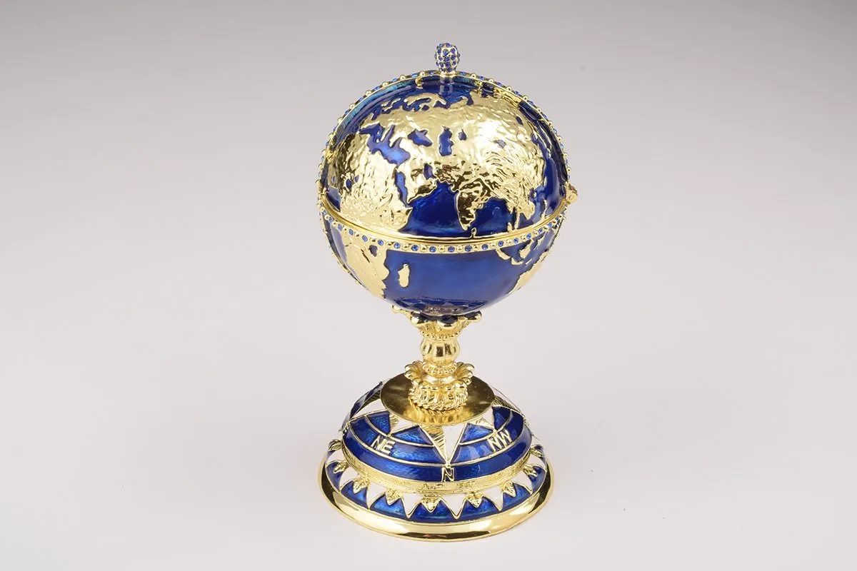 Globe Faberge Egg with Sailing ship