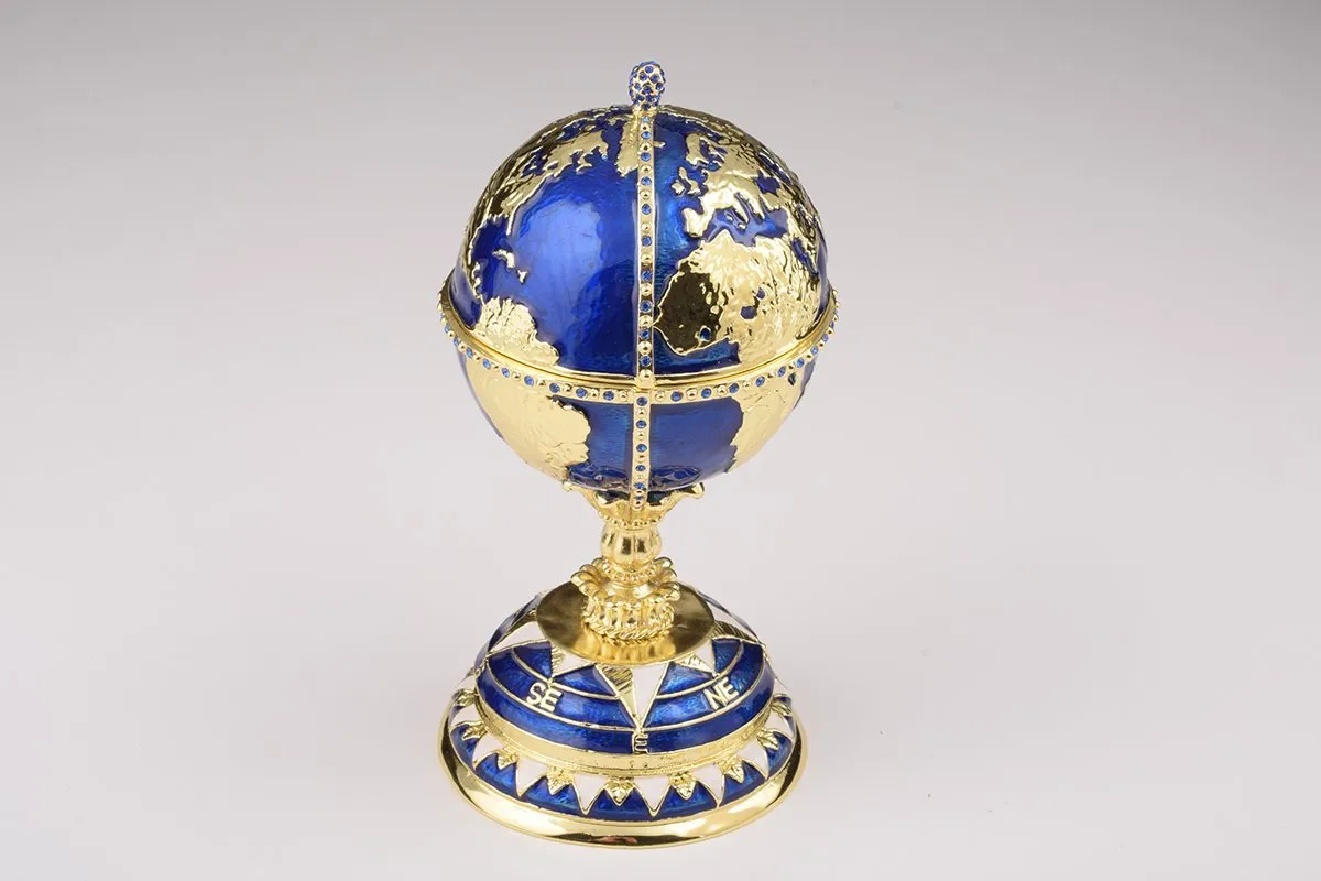 Globe Faberge Egg with Sailing ship