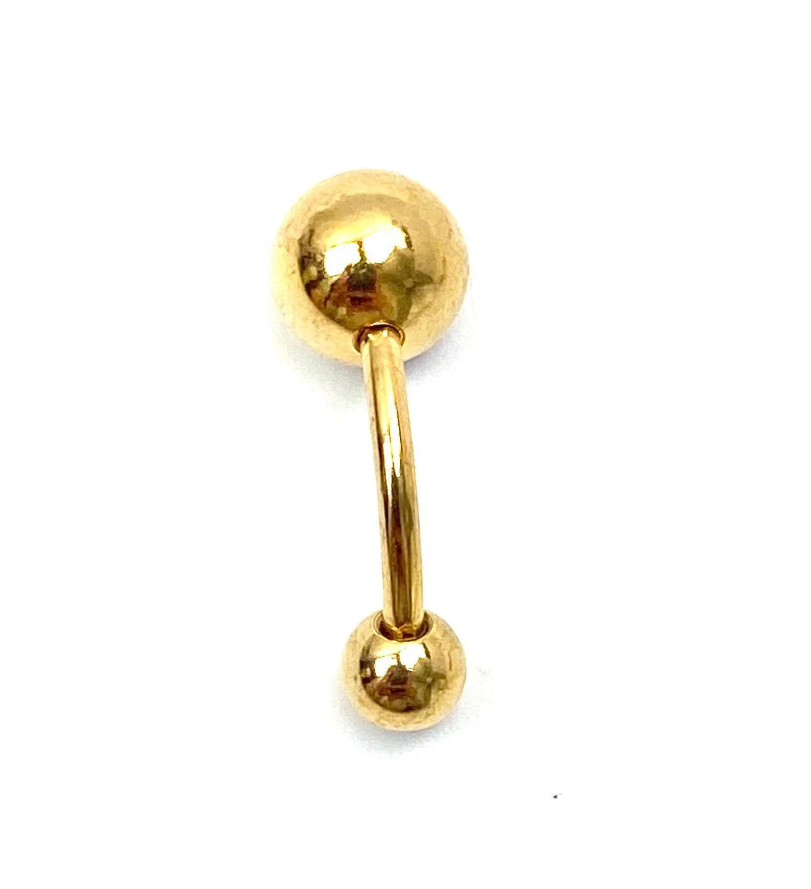 Gold stainless steel with colored gem belly ring, SKU# NBR004