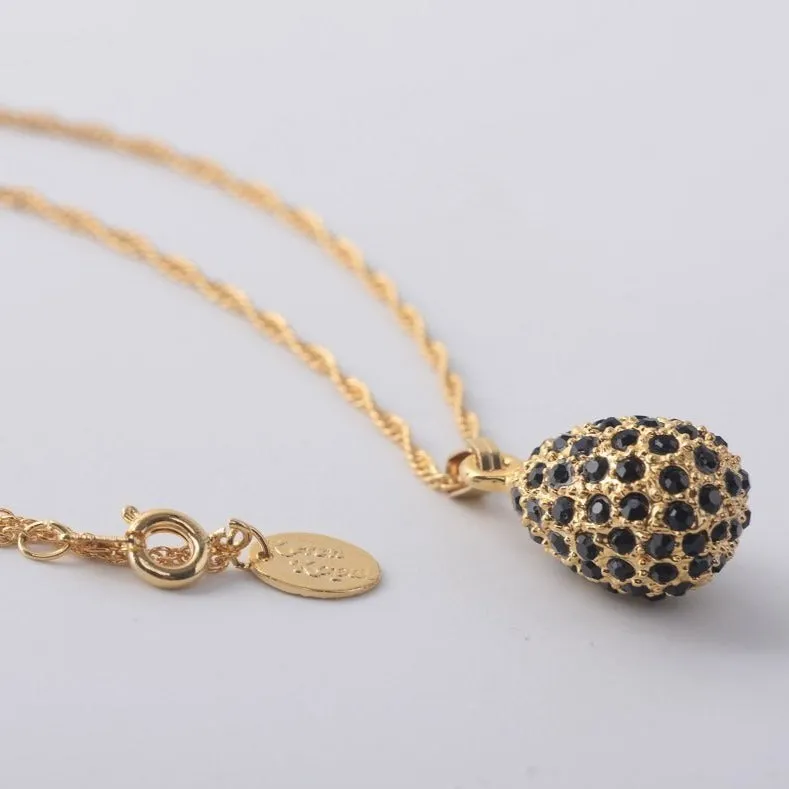 Golden Black Egg Pendant Necklace