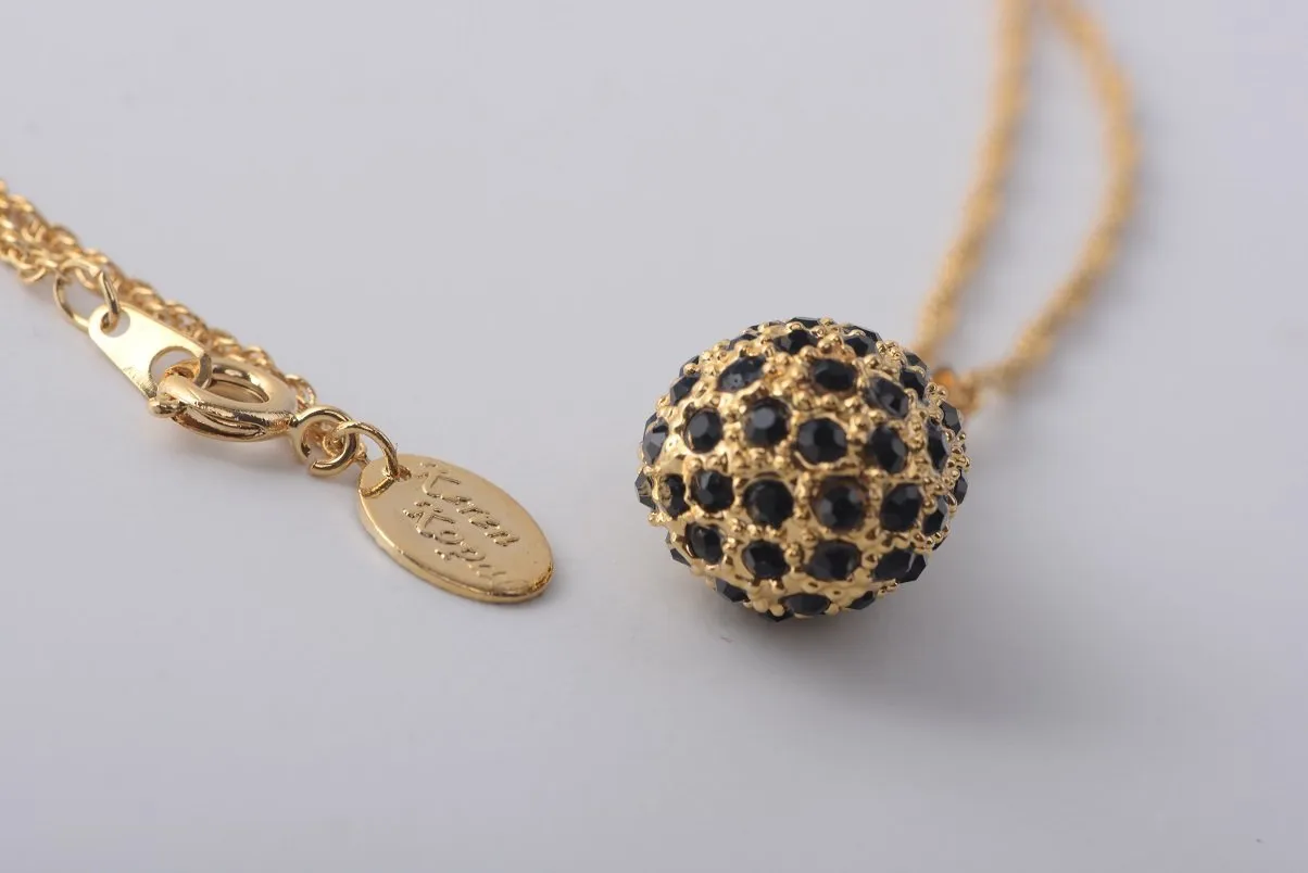 Golden Black Egg Pendant Necklace