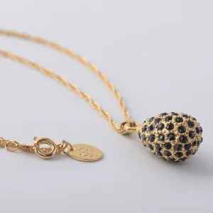 Golden Black Egg Pendant Necklace