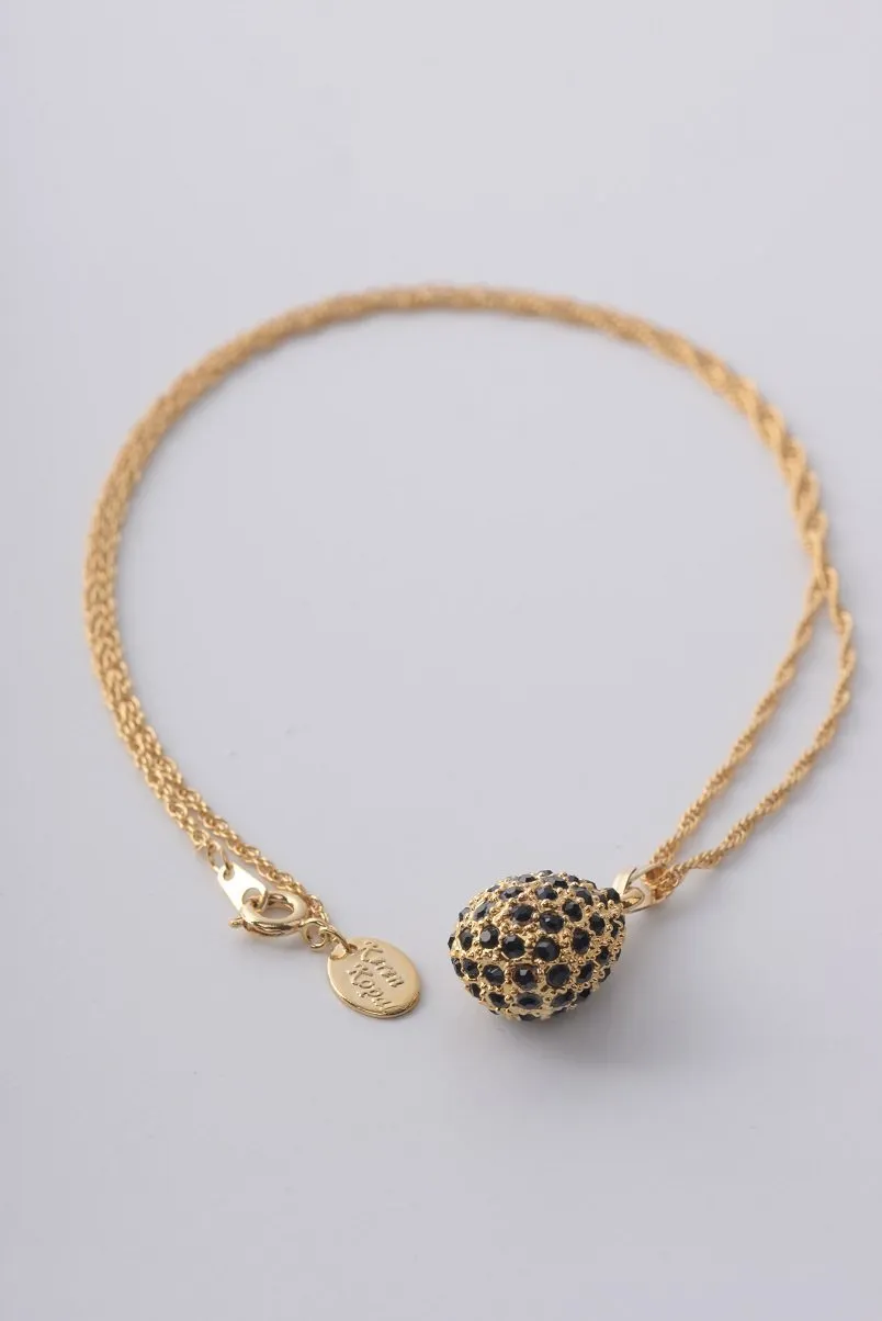 Golden Black Egg Pendant Necklace