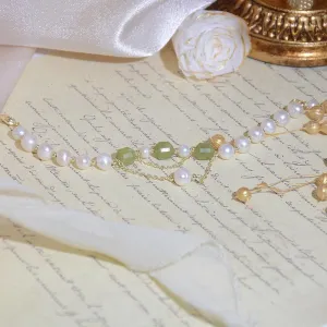Grape Jade and Pearl Bracelet