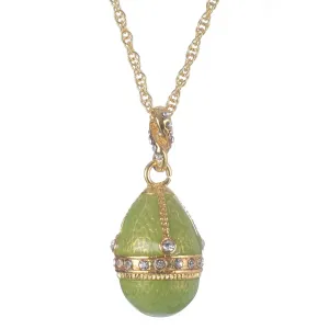 Green Egg Pendant Gold Necklace