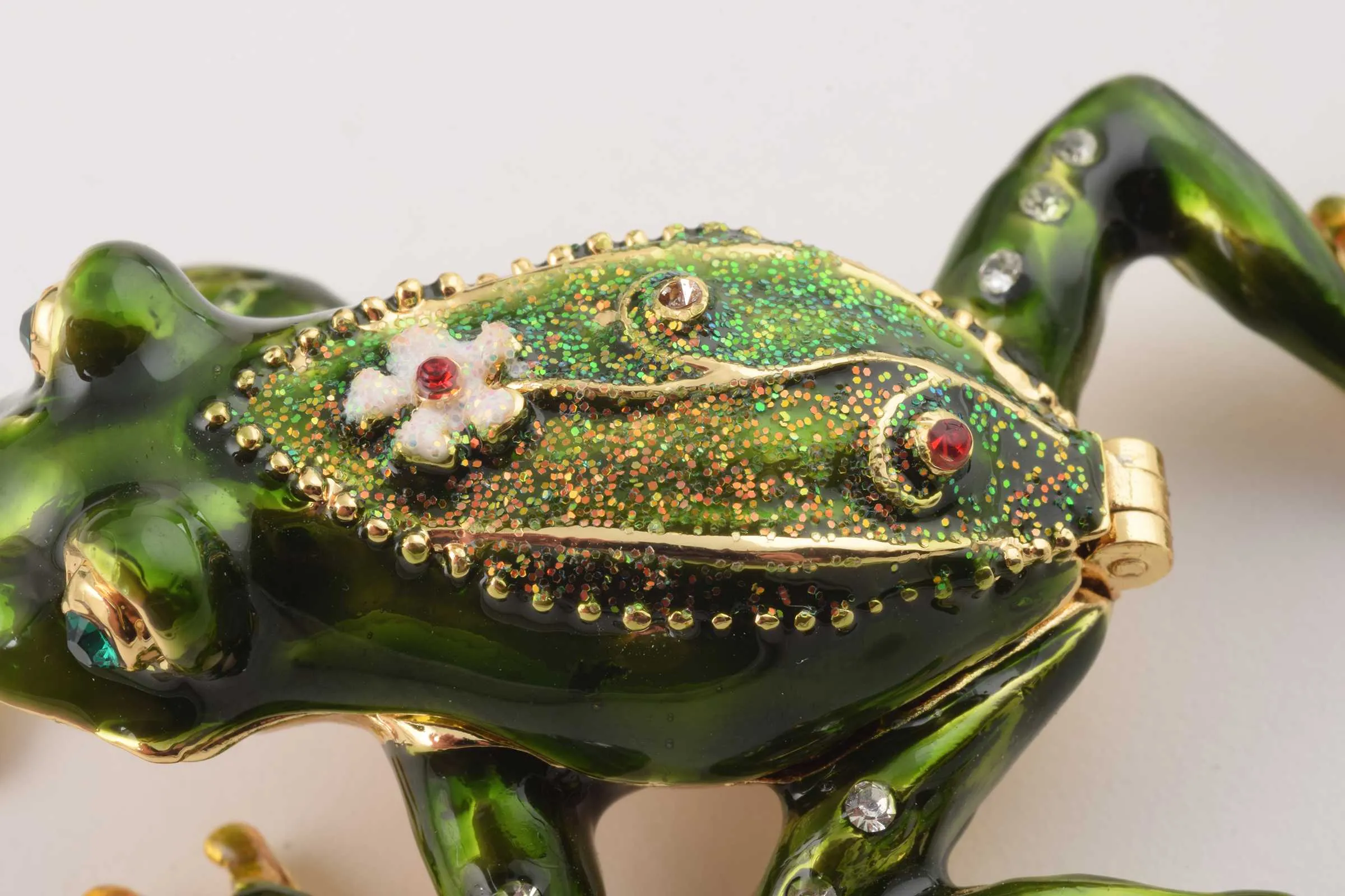 Green Frog with a Flower