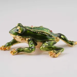 Green Frog with a Flower
