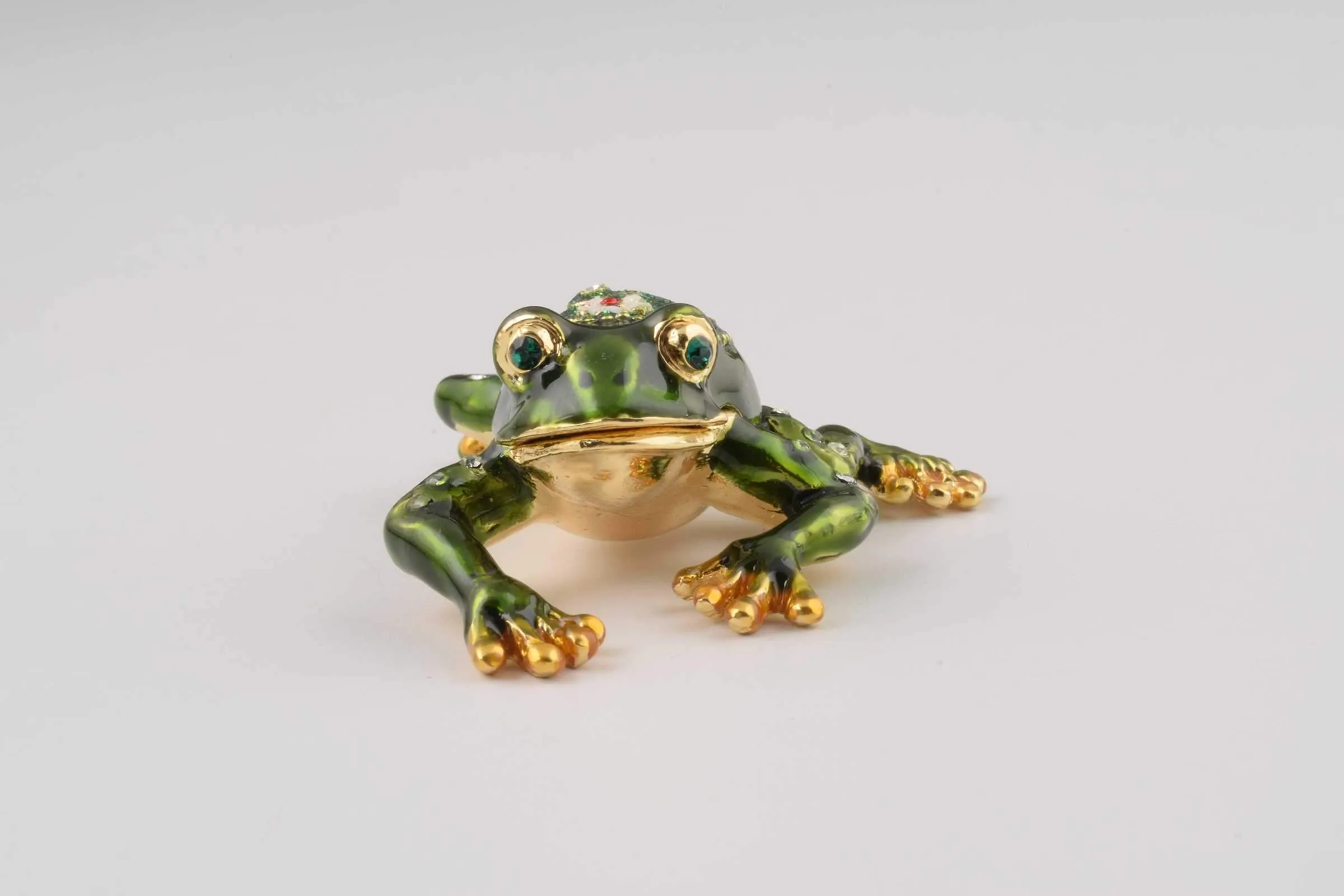 Green Frog with a Flower
