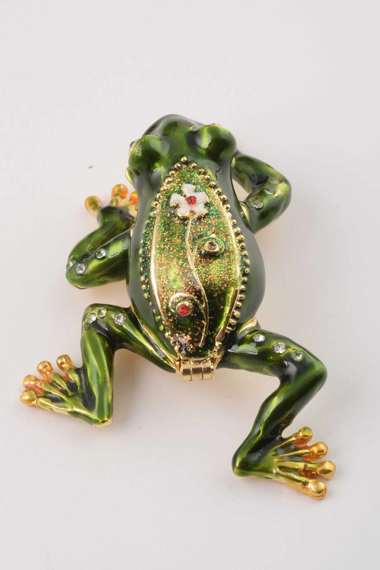 Green Frog with a Flower