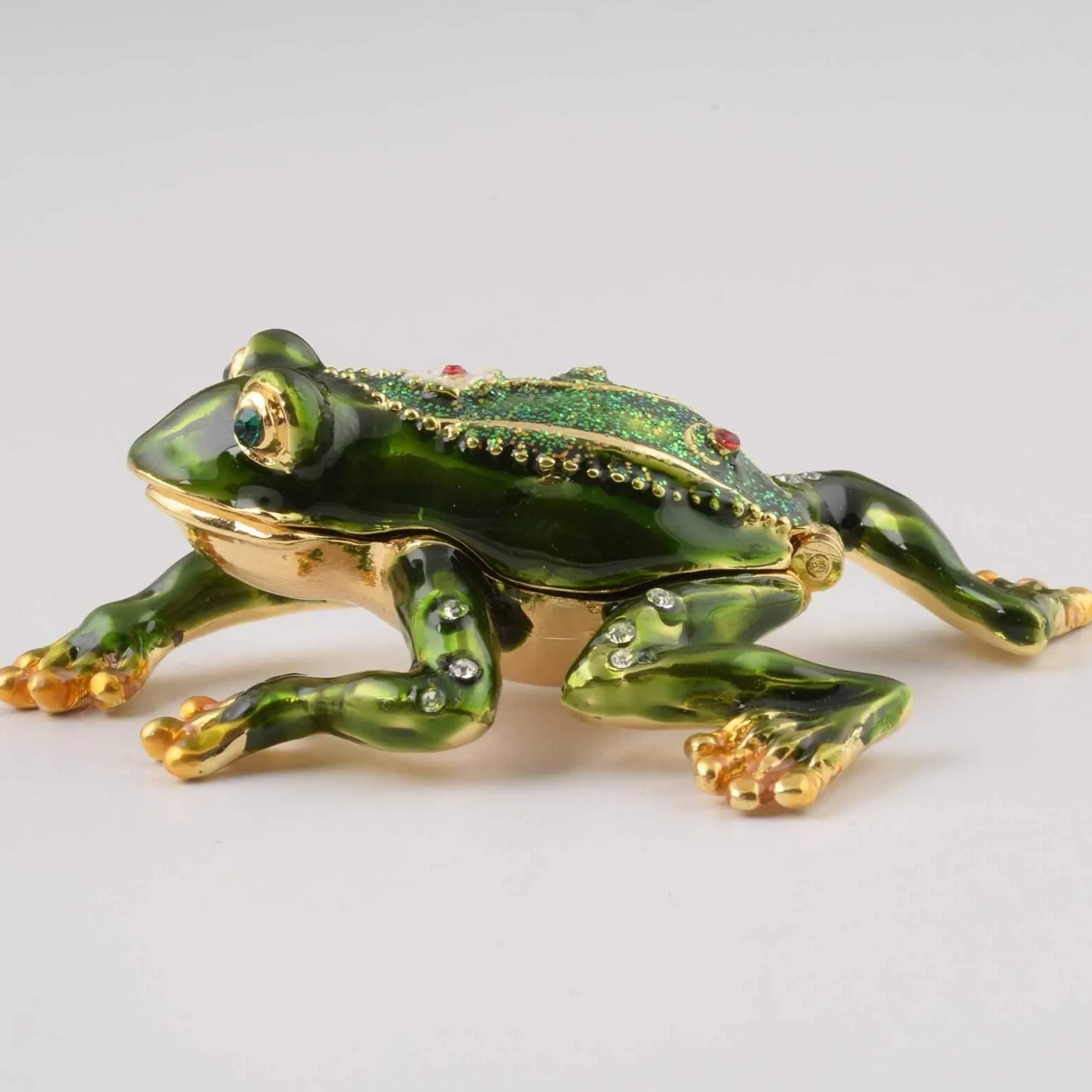 Green Frog with a Flower