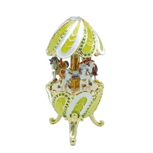 Green Wind up Musical Carousel Swan lake by Tchaikovsky