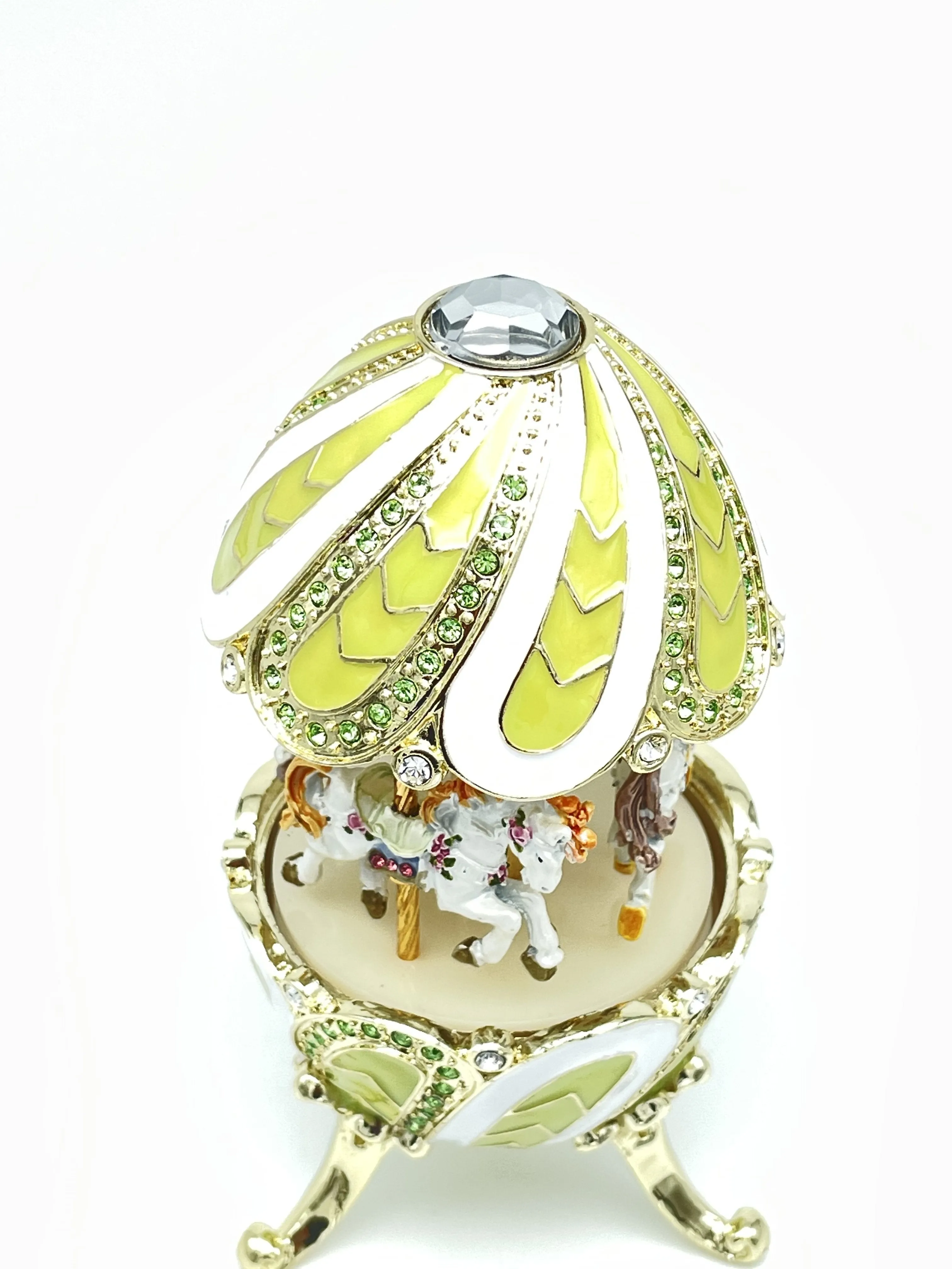 Green Wind up Musical Carousel Swan lake by Tchaikovsky