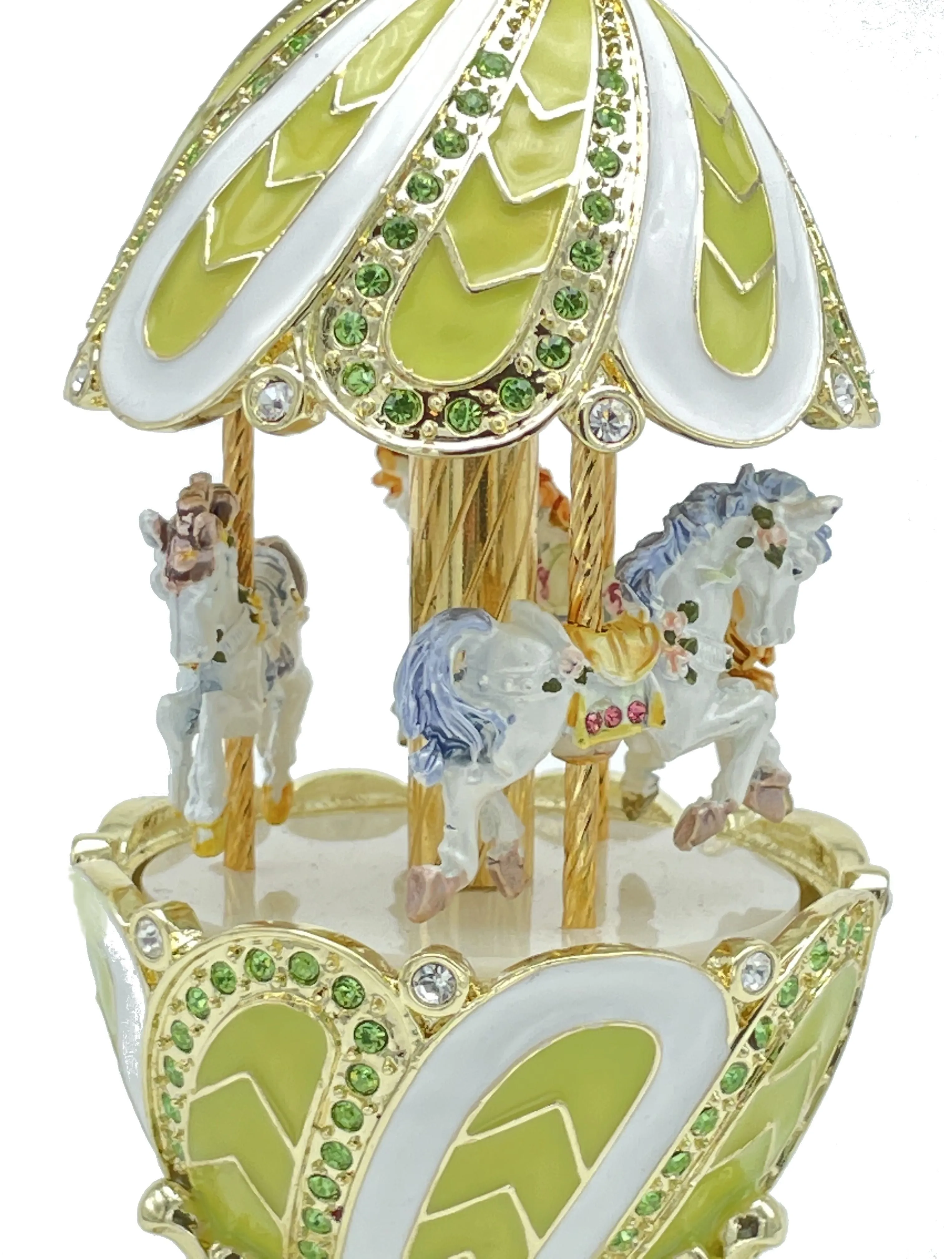 Green Wind up Musical Carousel Swan lake by Tchaikovsky