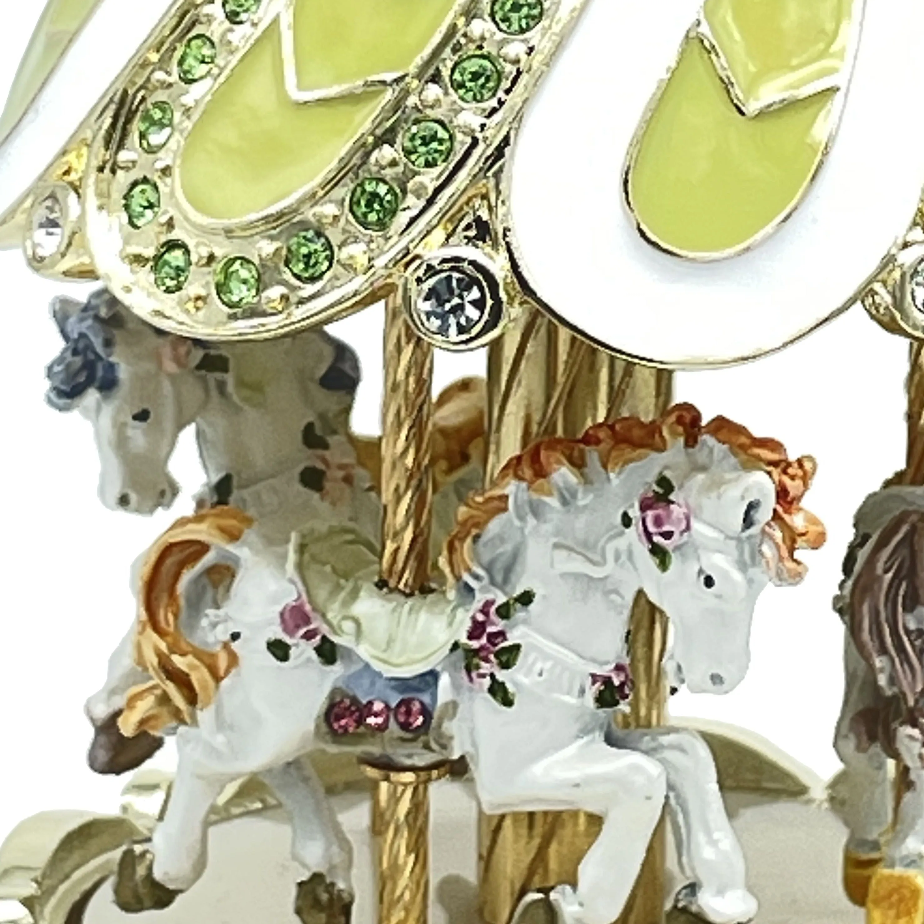 Green Wind up Musical Carousel Swan lake by Tchaikovsky