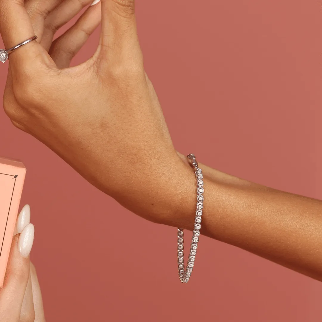 Halo Style Moissanite Bracelet