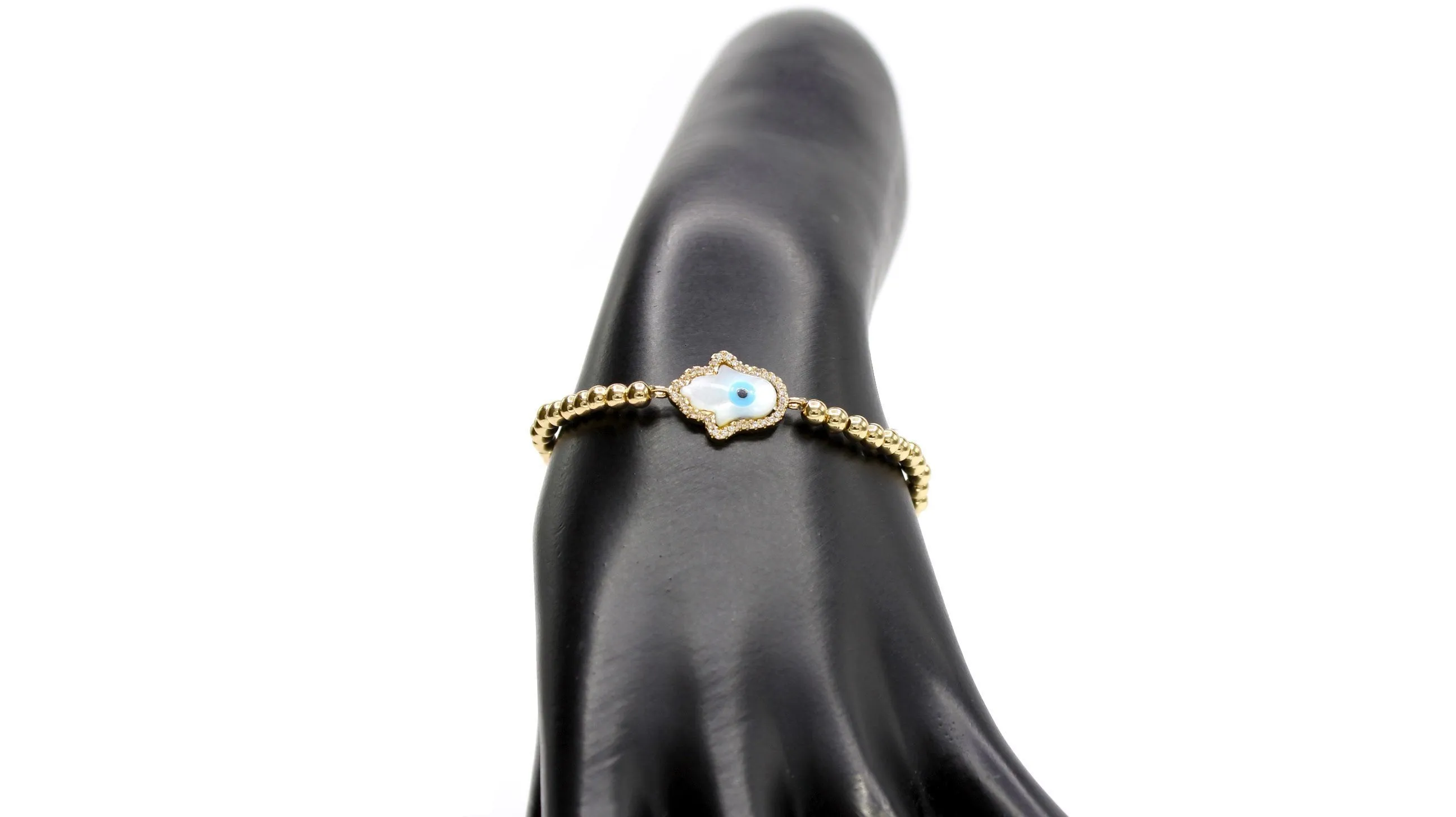 Hamsa Evil Eye Cuboc Zirconia Charm Bracelet Men Women