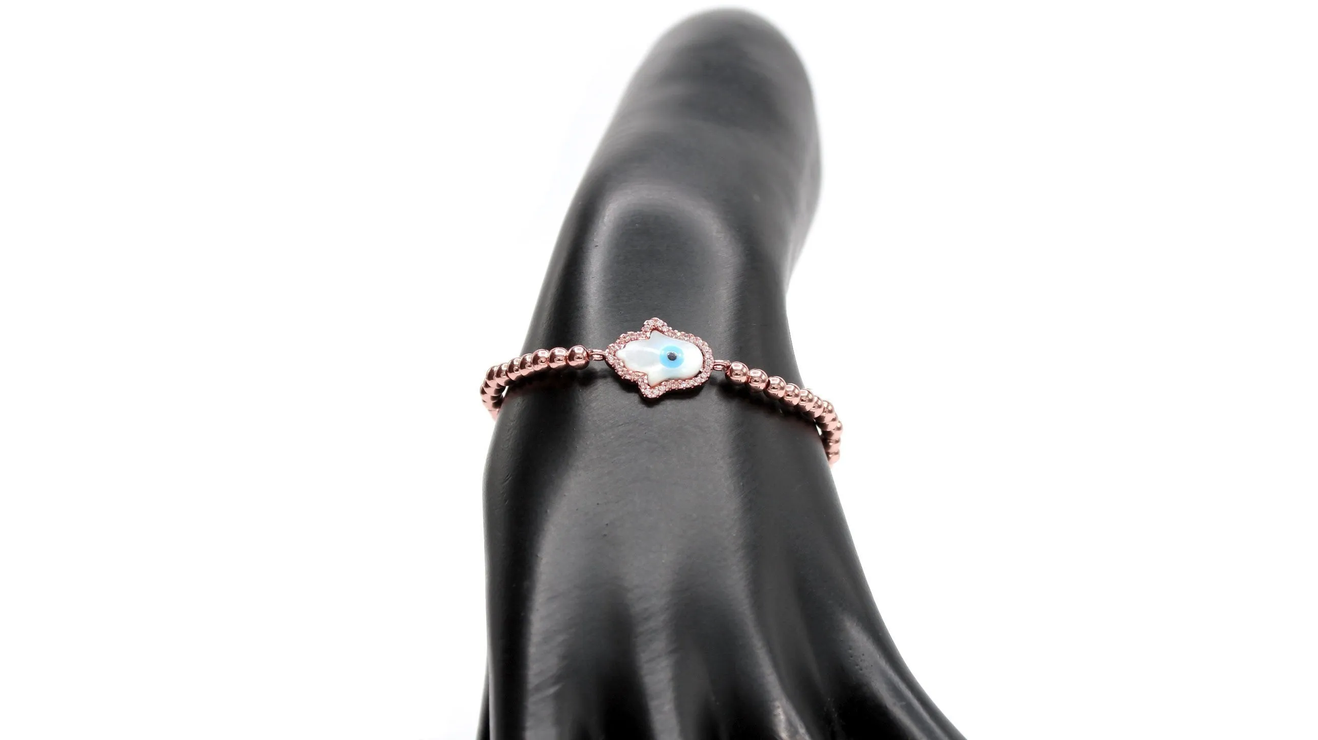 Hamsa Evil Eye Cuboc Zirconia Charm Bracelet Men Women