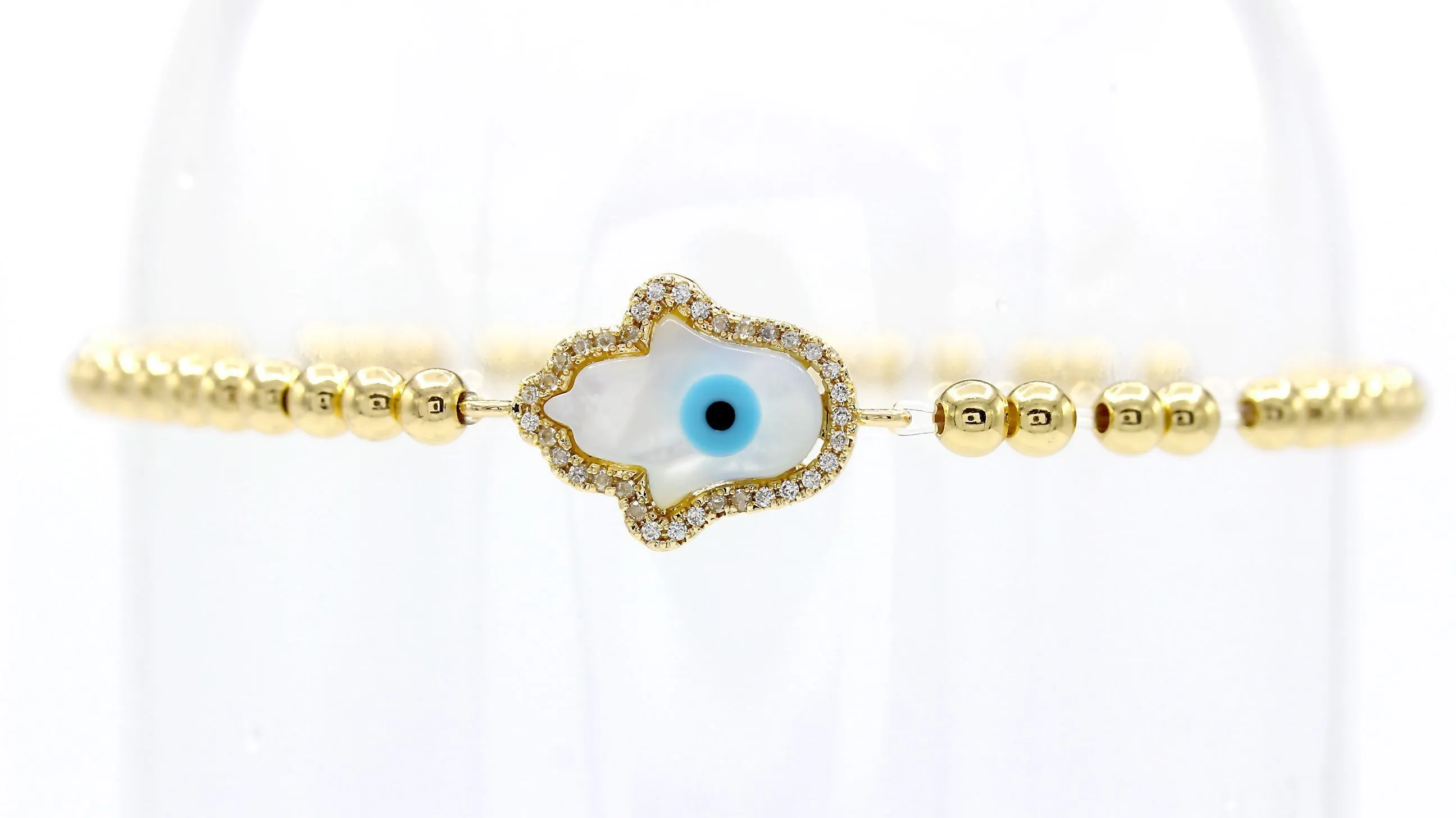 Hamsa Evil Eye Cuboc Zirconia Charm Bracelet Men Women