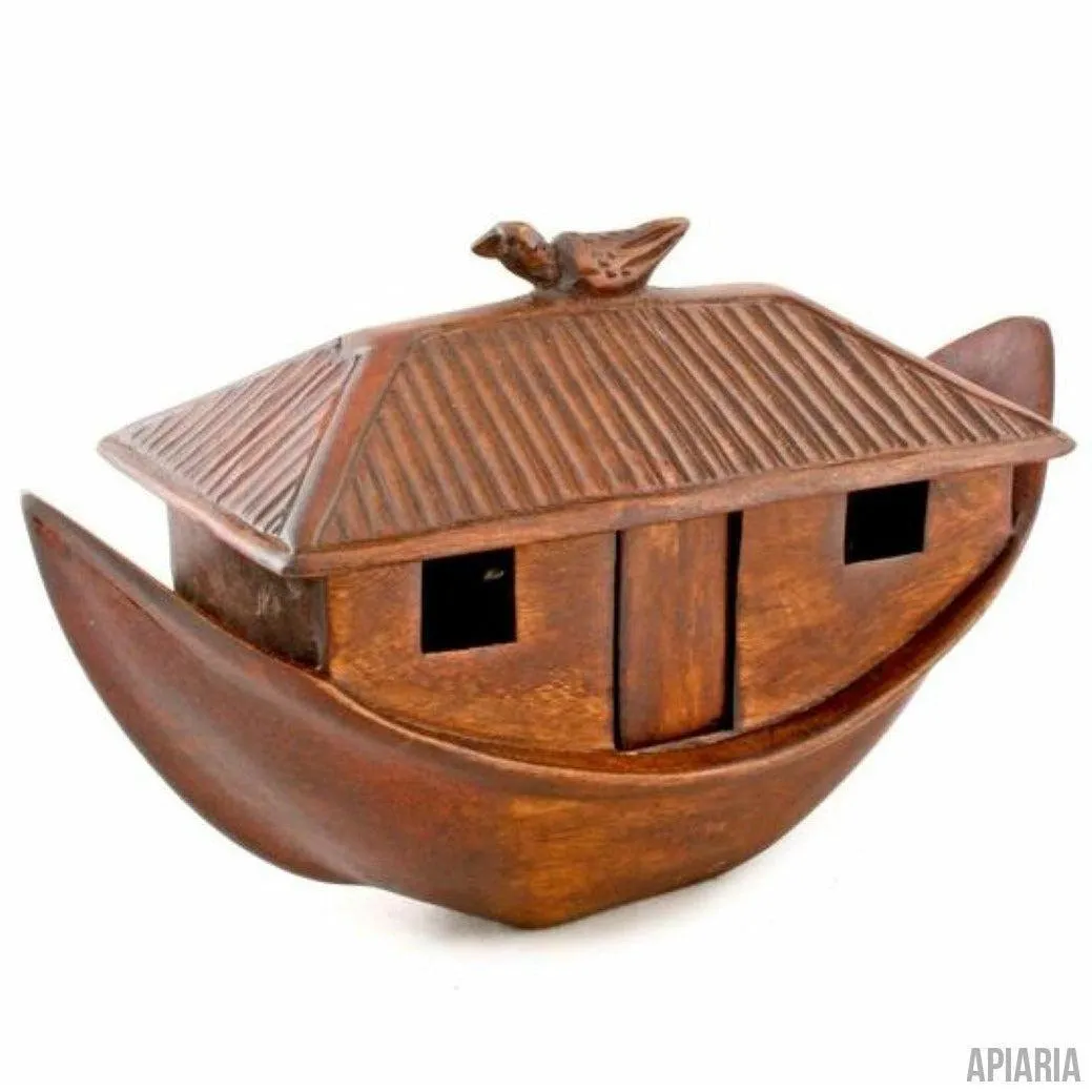 Hand Carved Wooden Noah's Ark with Animals from Kenya - Fair Trade
