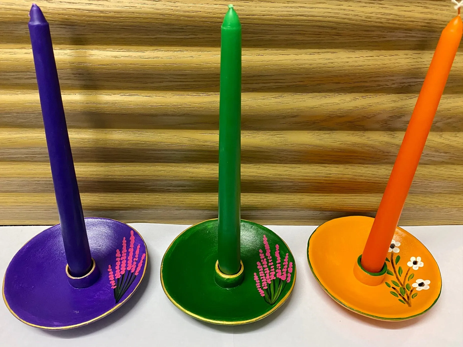 Handcrafted Ceramic Candle Holders With Free Candlesticks