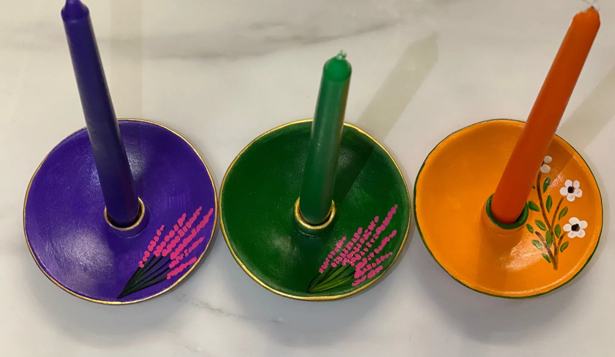 Handcrafted Ceramic Candle Holders With Free Candlesticks