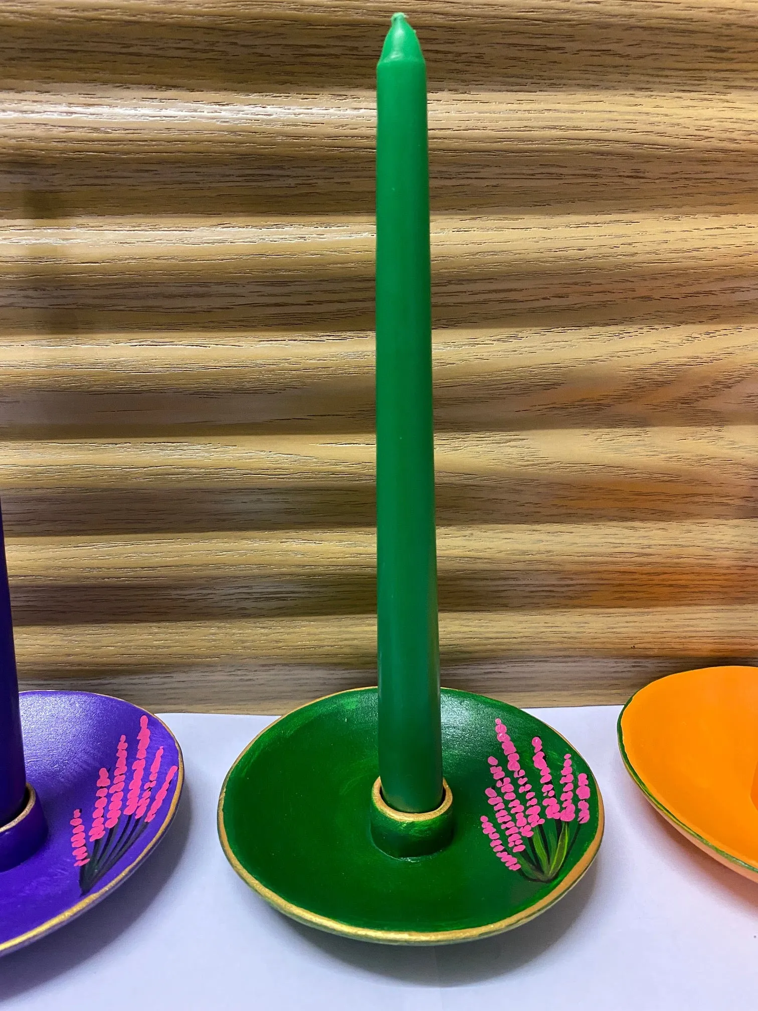 Handcrafted Ceramic Candle Holders With Free Candlesticks