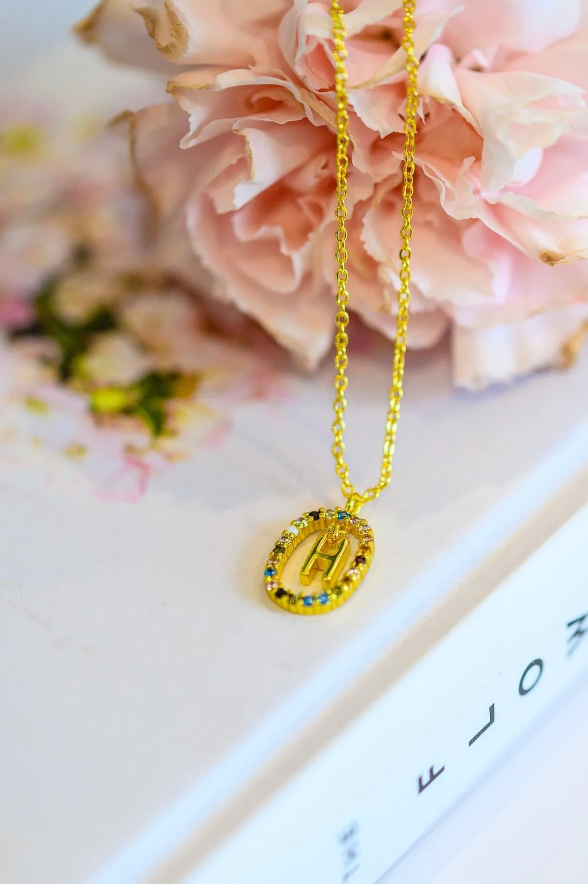 Hazel Blues® |  Mi Amor Gold Dipped Initial Necklace