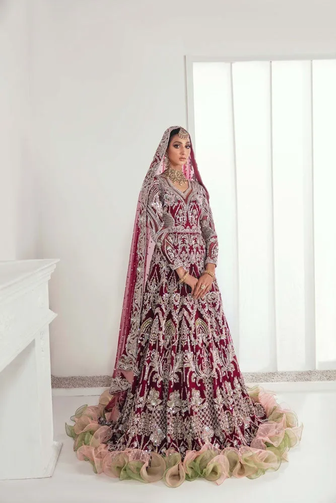 Heavy Designer Indian Red Bridal Lehenga Gown #BN1124