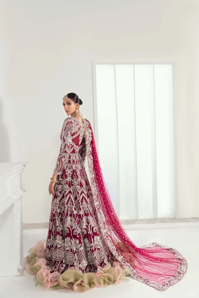 Heavy Designer Indian Red Bridal Lehenga Gown #BN1124
