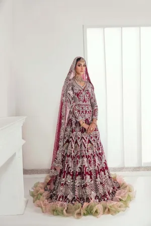 Heavy Designer Indian Red Bridal Lehenga Gown #BN1124