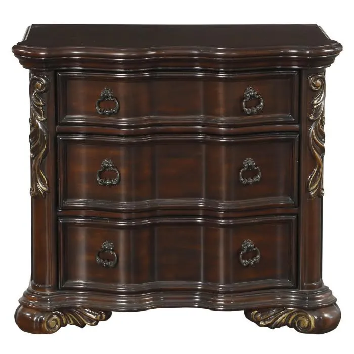 Homelegance Royal Highlands 3 Drawer Nightstand in Rich Cherry 1603-4