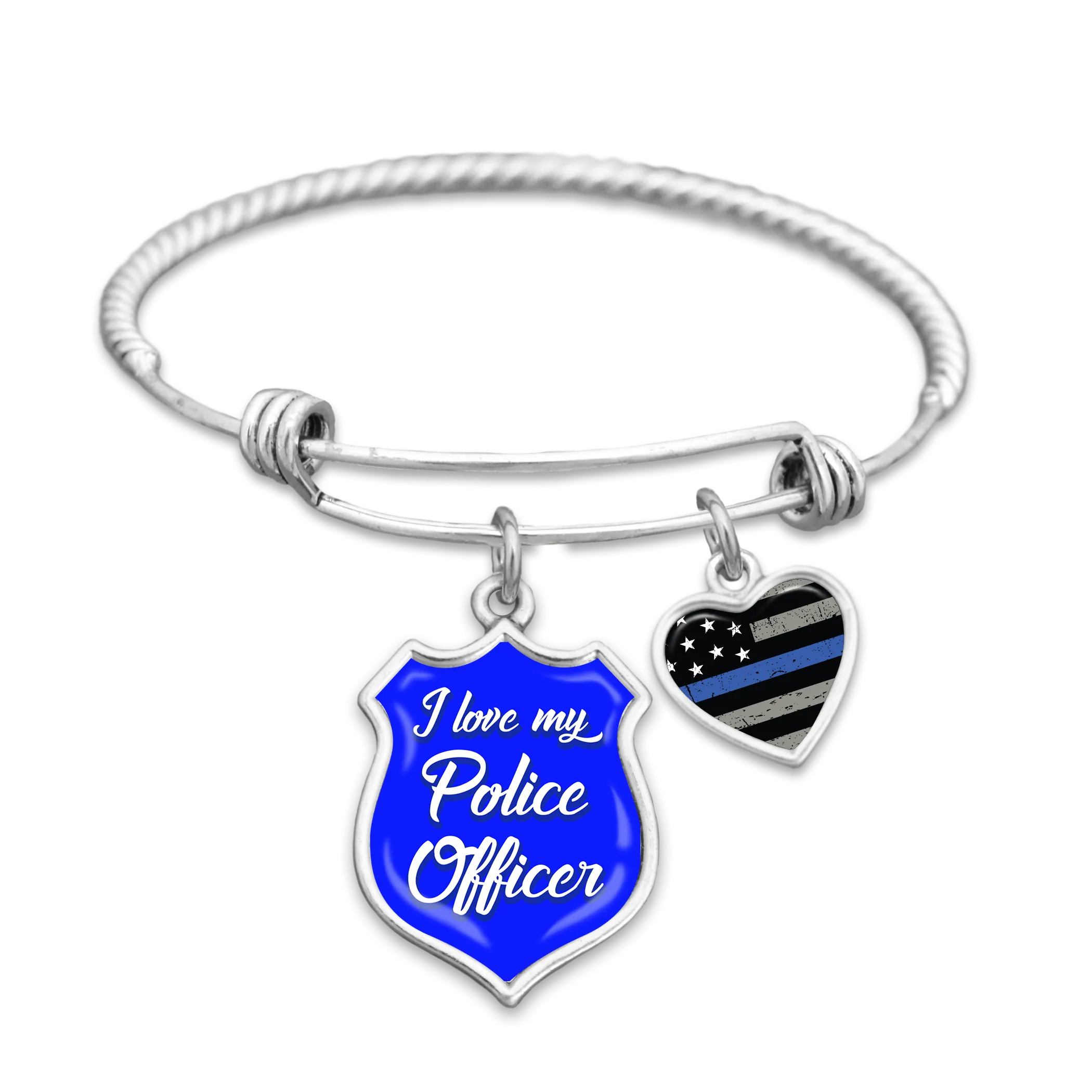 I Love My Police Officer Charm Bracelet